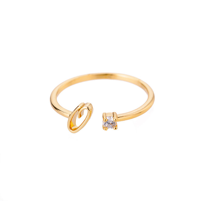 Adjustable A–Z Initial Letter Rings for Women