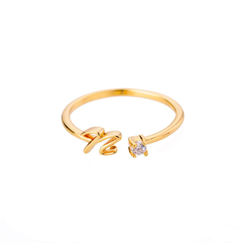 Adjustable A–Z Initial Letter Rings for Women