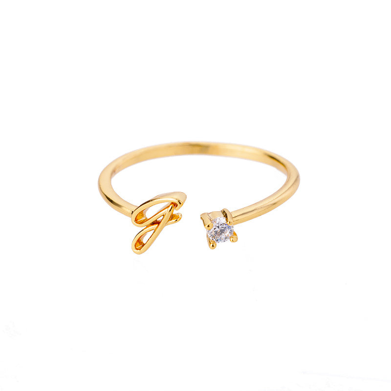 Adjustable A–Z Initial Letter Rings for Women