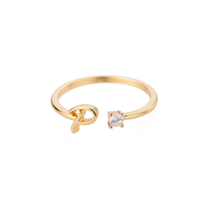 Adjustable A–Z Initial Letter Rings for Women