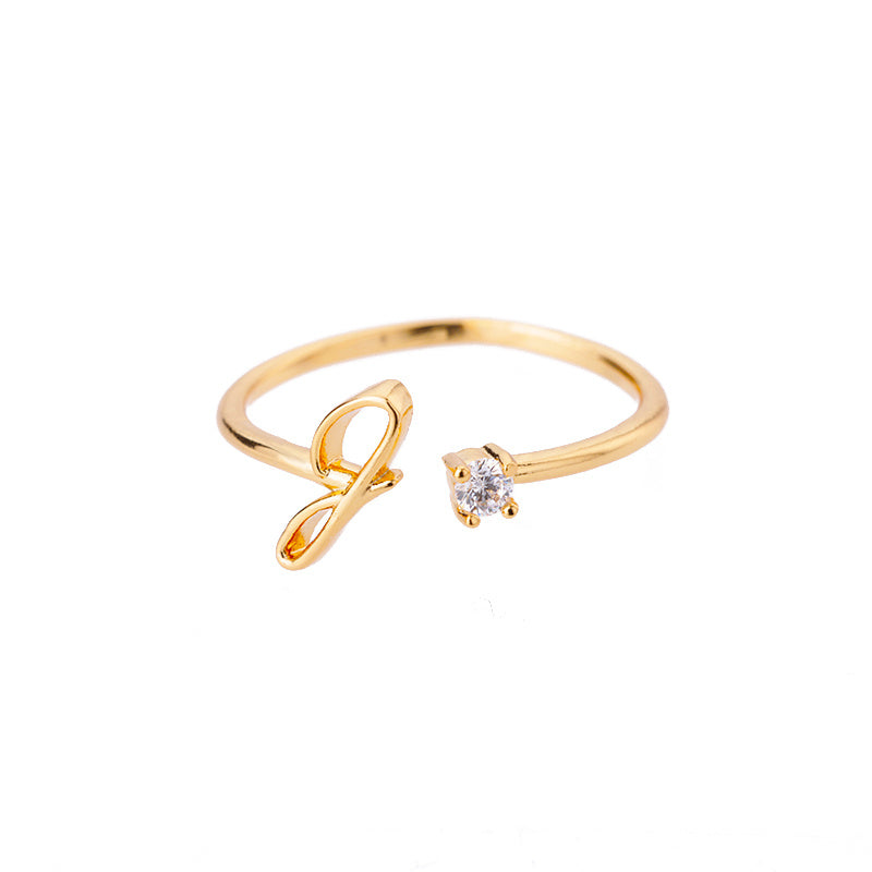 Adjustable A–Z Initial Letter Rings for Women