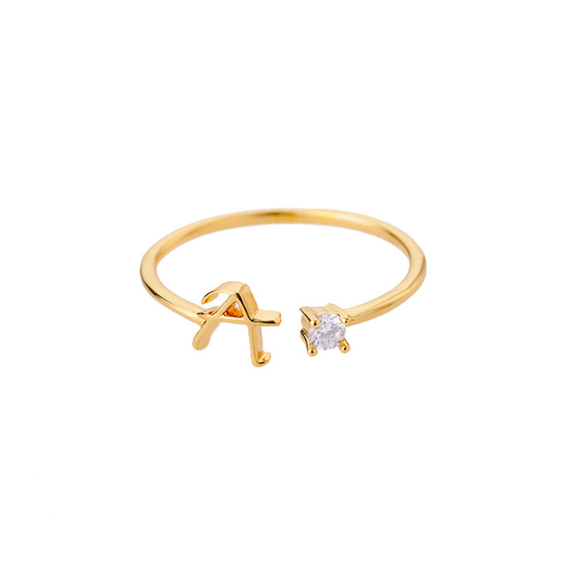 Adjustable A–Z Initial Letter Rings for Women