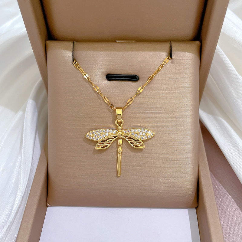 Ethereal Drift Artistic Dragonfly Necklace for Boho Souls