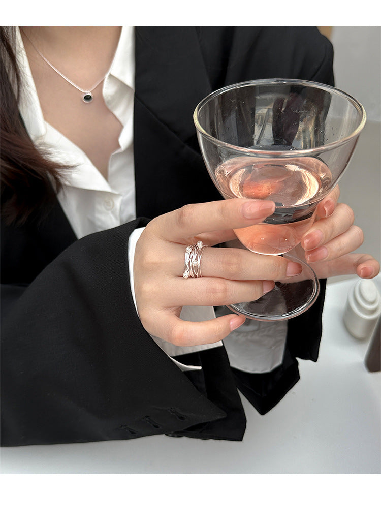 Wrapped sterling silver pearl ring