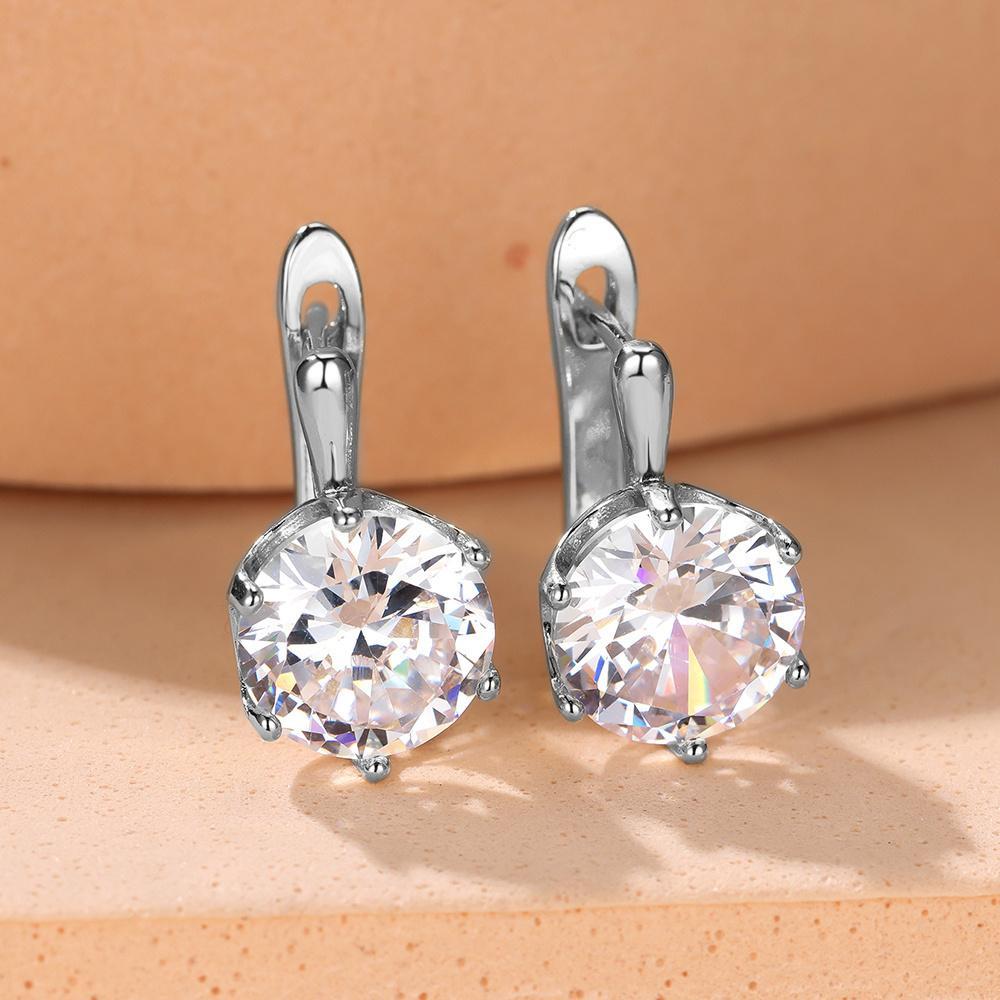 Luxury Gold Drop Earrings with Big Zirconia