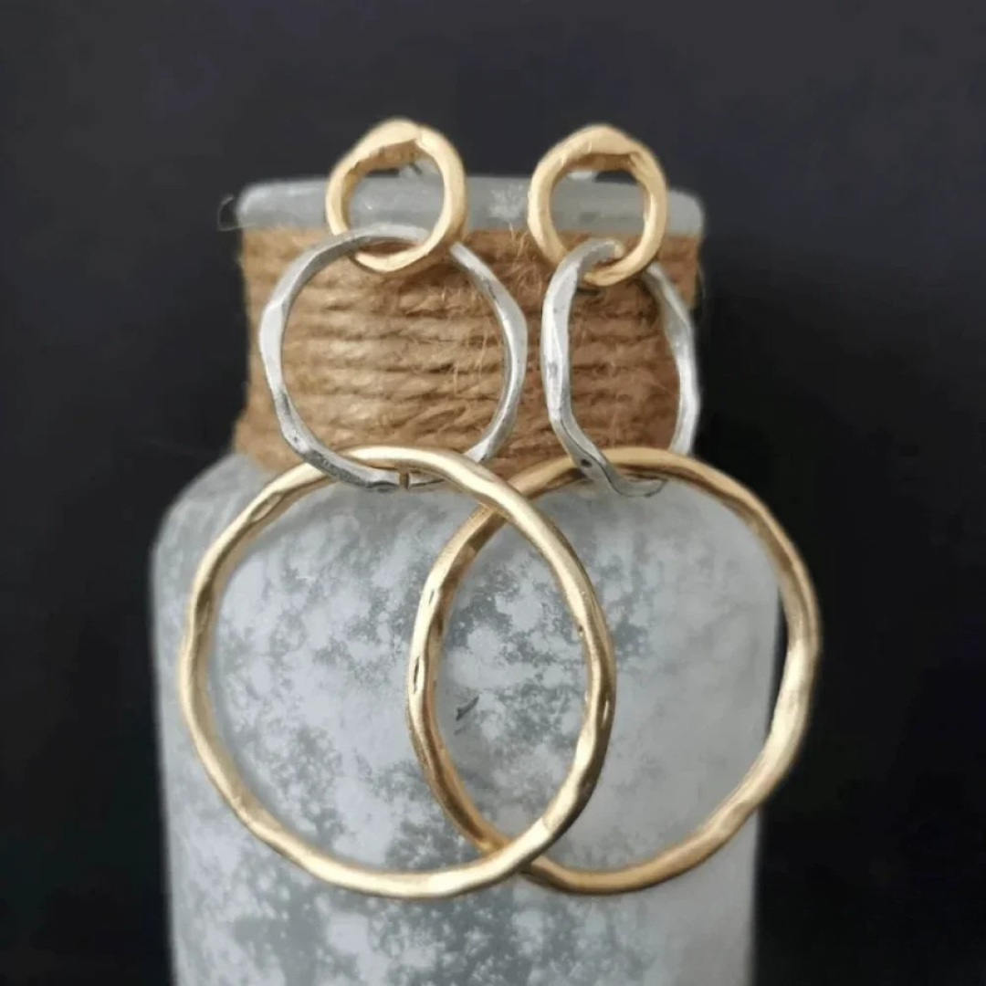 Radiant Blend Vintage Gold-Silver Hoop Earrings
