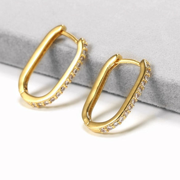 Sirius U-Shaped Gold Earrings