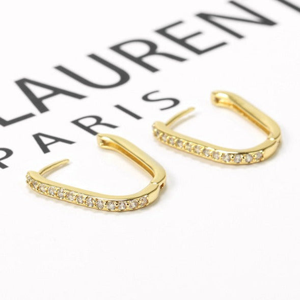 Sirius U-Shaped Gold Earrings