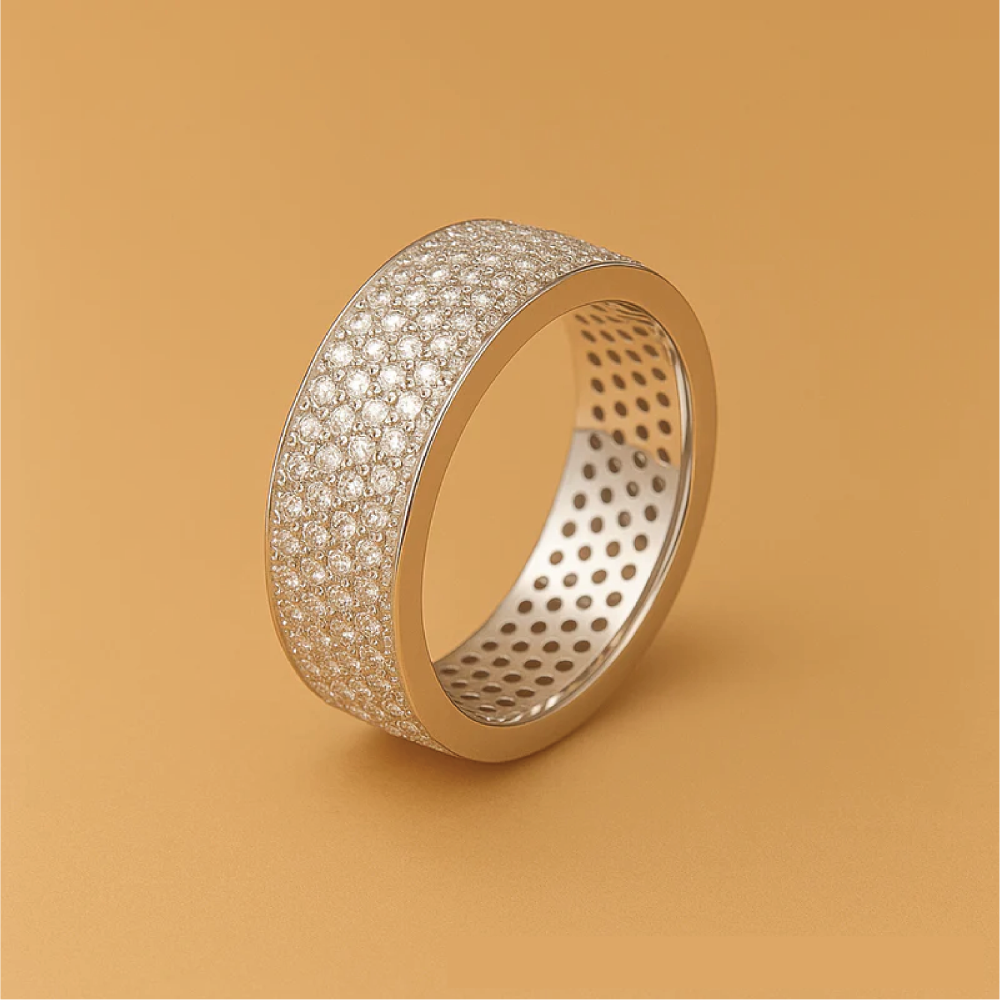 Ambrosia Fenzi Signature Ring in 18K White Gold Radiance