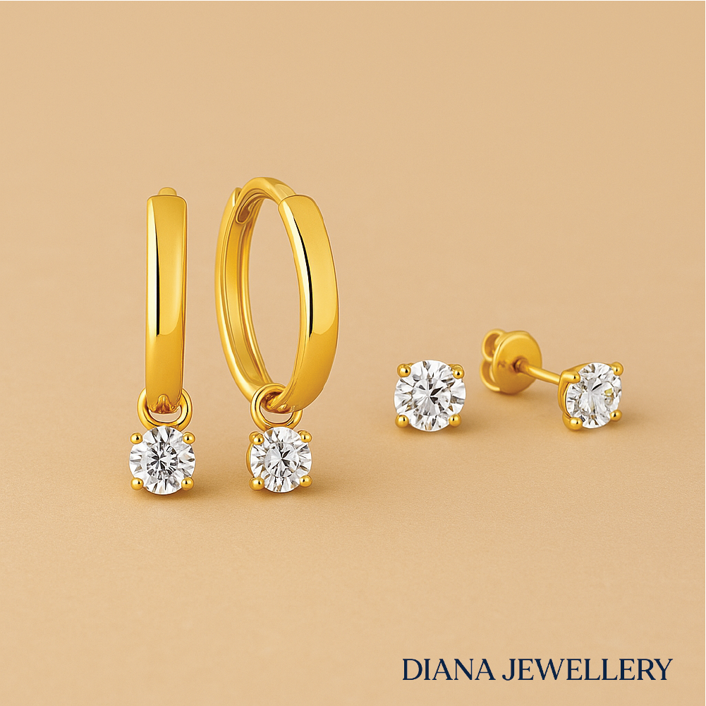 Larmes de Lune Earrings Set in 14k Gold