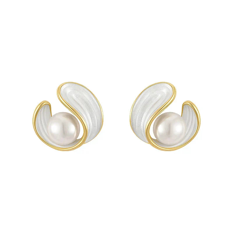 Gold Earrings Pearl & Opal