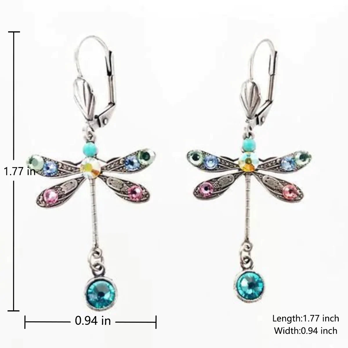 Carved Dragonfly Drop Earrings