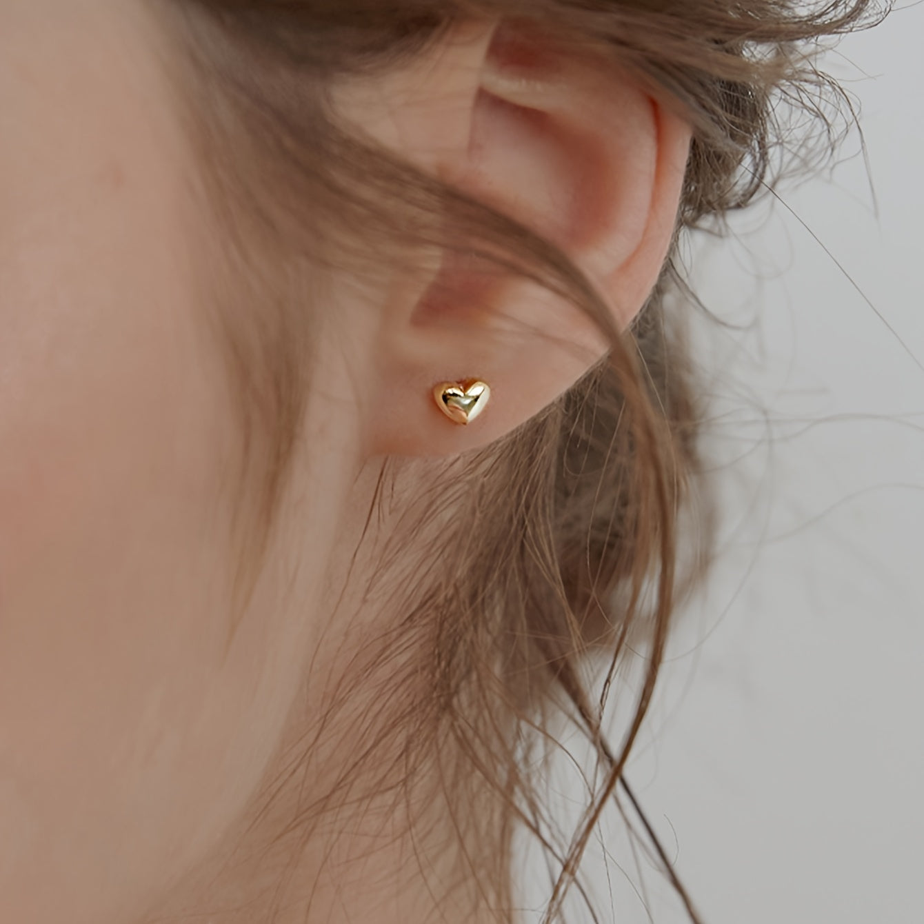 Golden Heartbeats Minimalist Studs for Everyday Elegance
