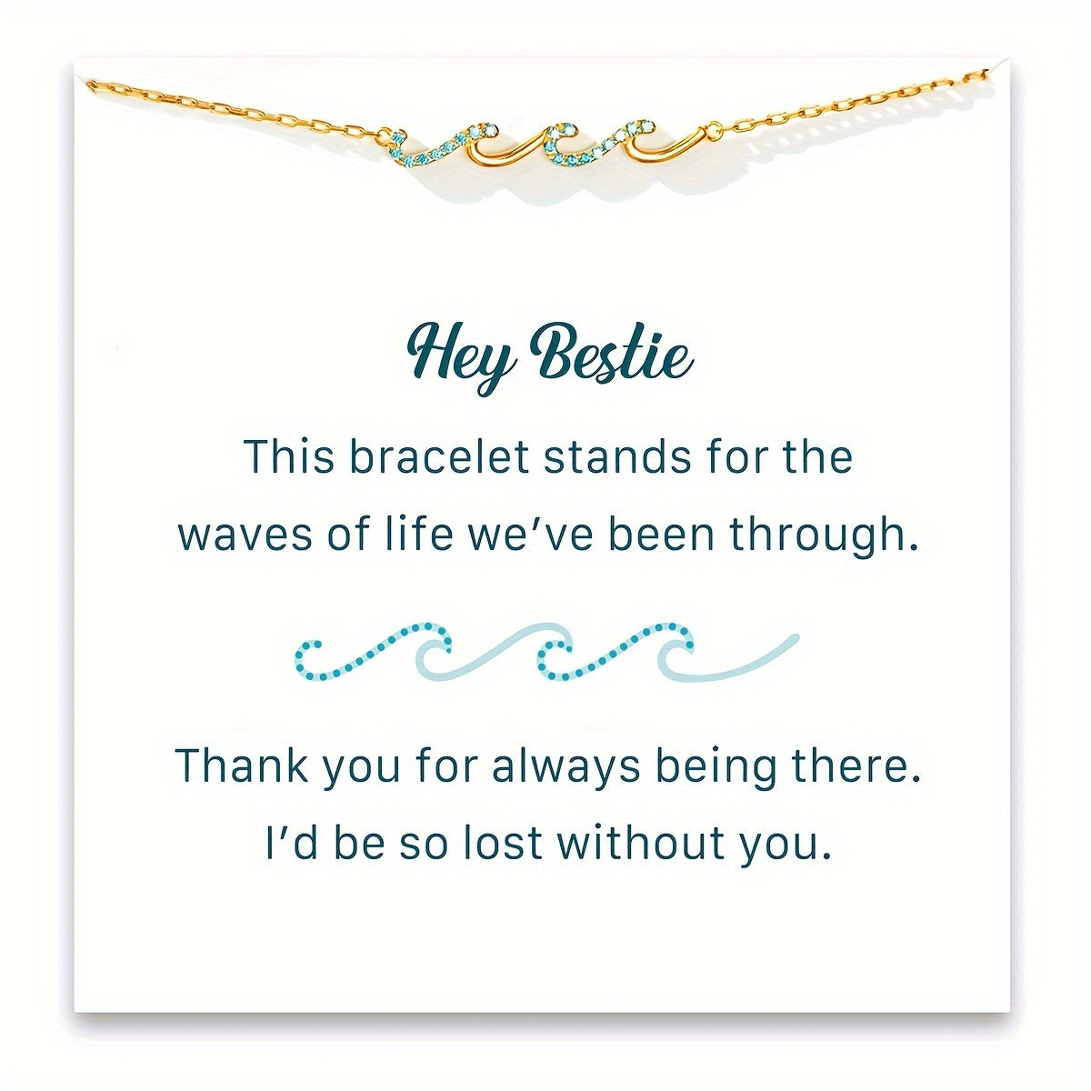 Blue Wave Bracelet – Boho Elegance with Sparkling Cubic Zirconia
