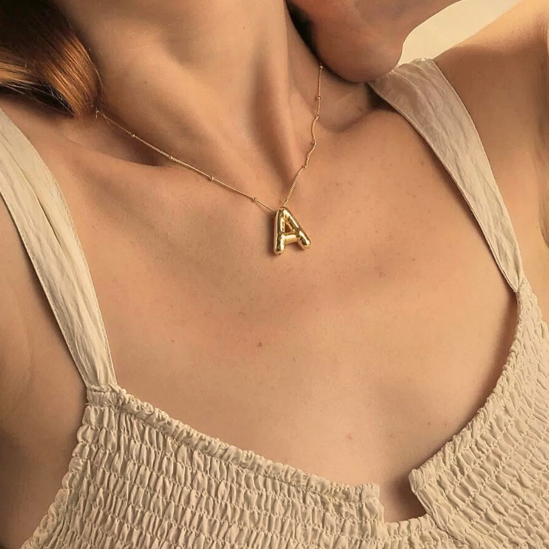 Personalized Bubble Initial Necklace