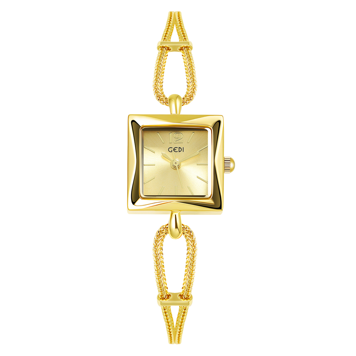 Golden Luxe – Square Dial Waterproof Chain Watch