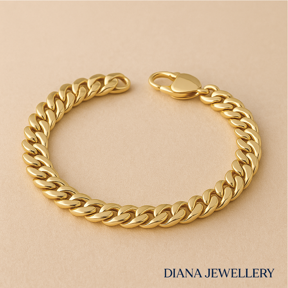 Estate Style Cuban Bracelet in Polished 16k Gold