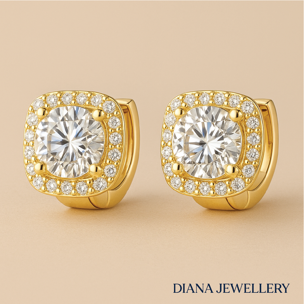 Nadine Square Earrings in 18k Gold