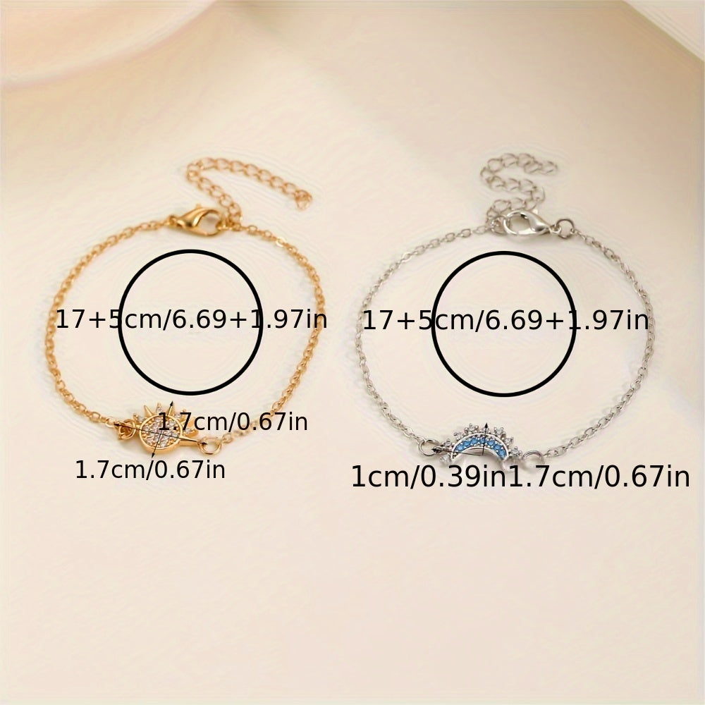 Creative Sun & Moon Couple Bracelet Set