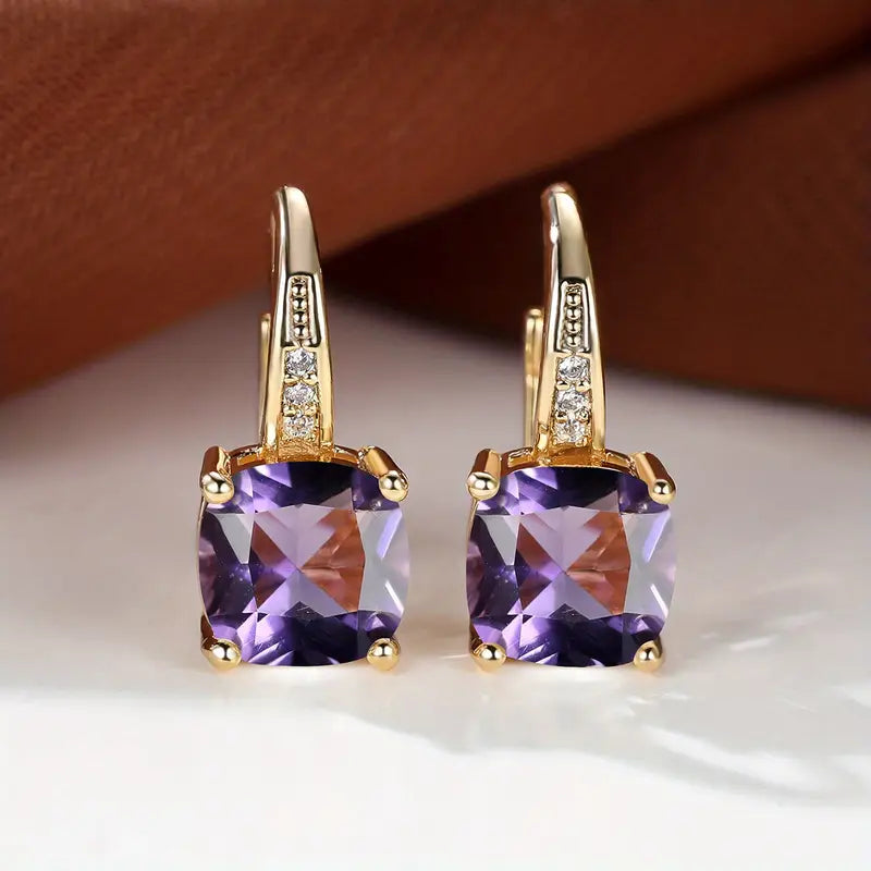 Gold Mystic Sapphire Earrings