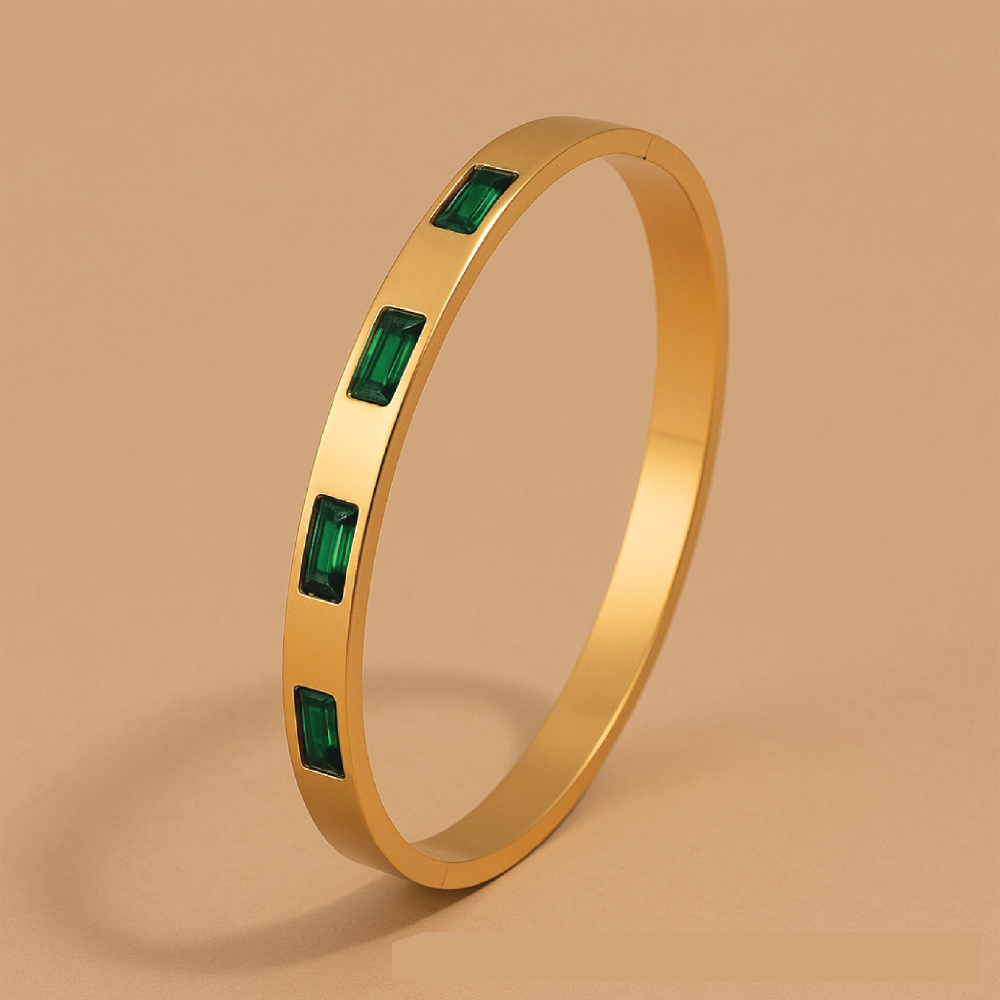 Renata Scarlatti | Green Gem Bracelet in 16k Gold