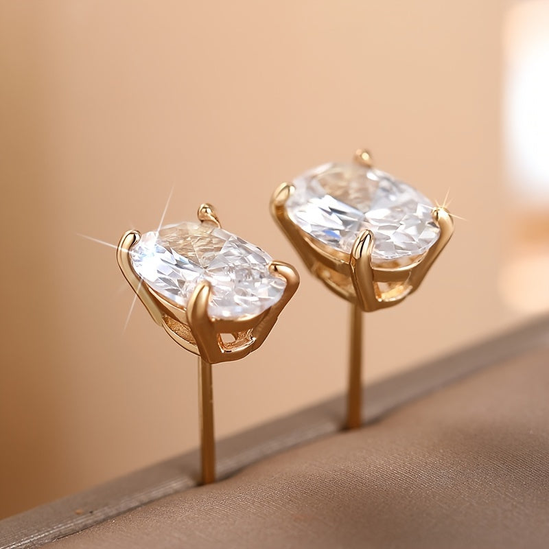 Small Four-Prong Oval Synthetic Zirconia