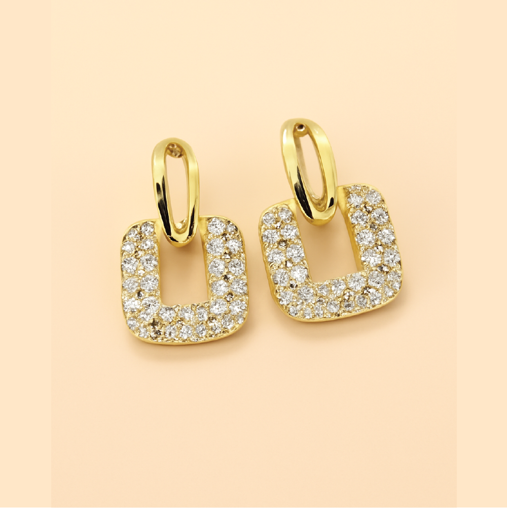 Square Rhinestone Stud Earrings – Timeless Vintage Elegance