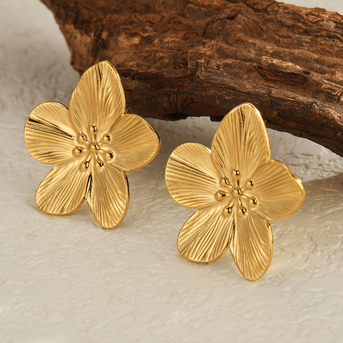 Luxe Petals Minimalist Gold Flower Earrings