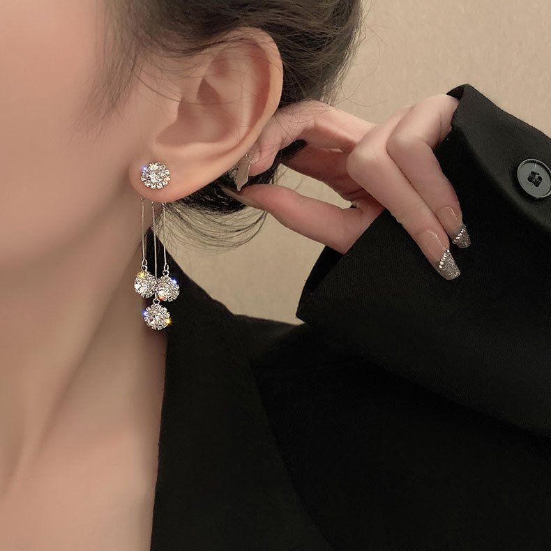 Zirconia Trifecta Gold-plated Earrings