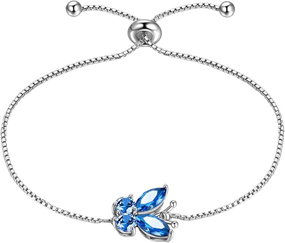 Sapphire butterfly bracelet | White gold