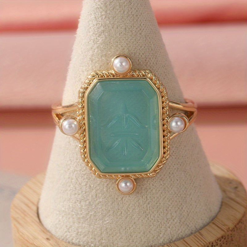 Golden Muse 14K Vintage Pearl Ring Set for Her
