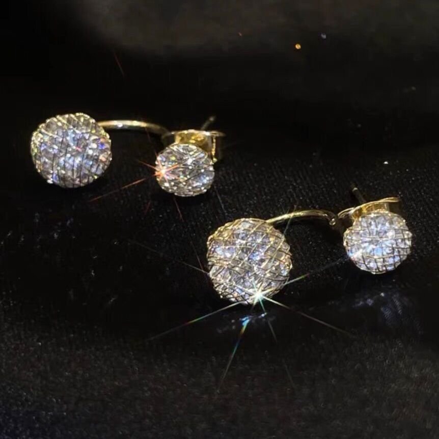 Twilight Duo: Zirconia-Encrusted Stud Earrings