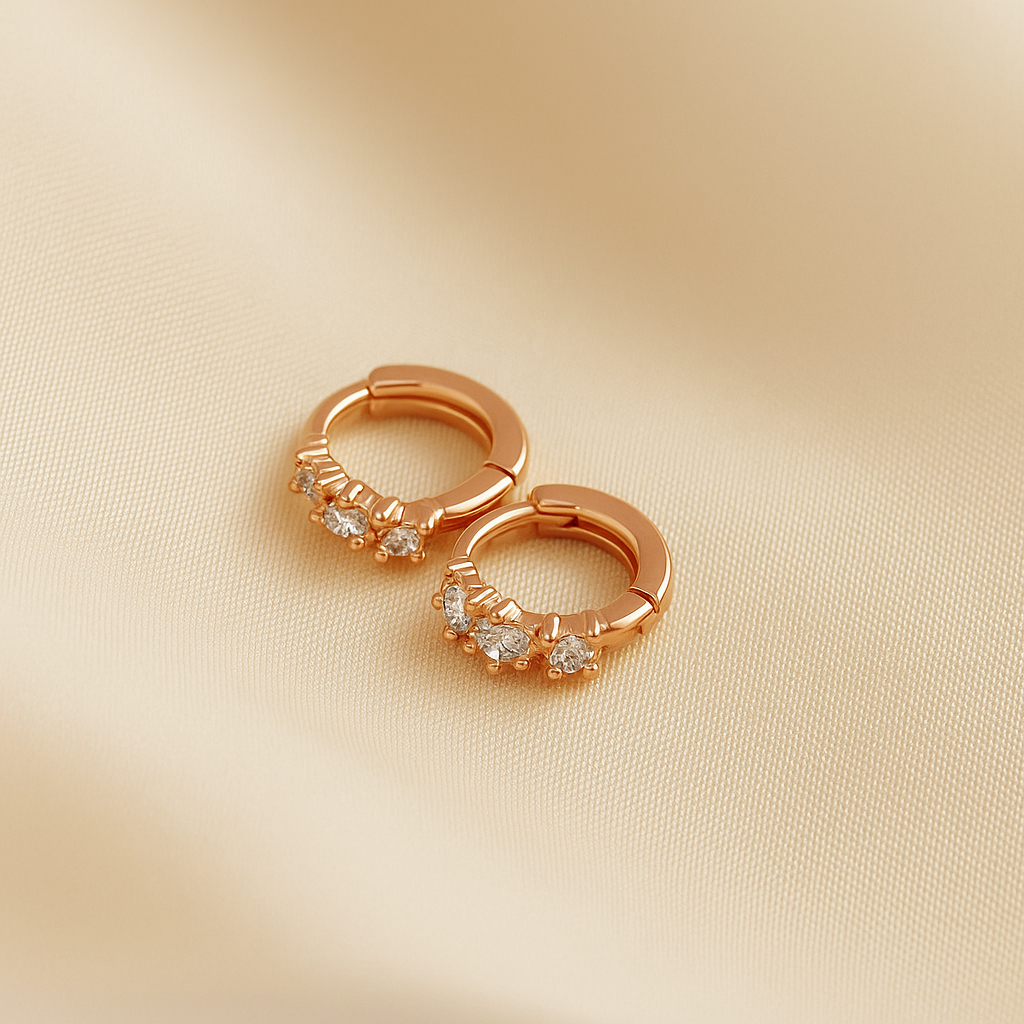 Golden Crystal Cluster Hoops | 18k Luxe Finish