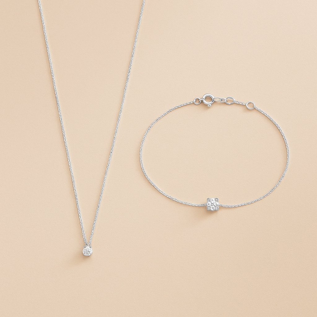 Cléa Moissanite Duo | Timeless Sparkle in 14k Gold