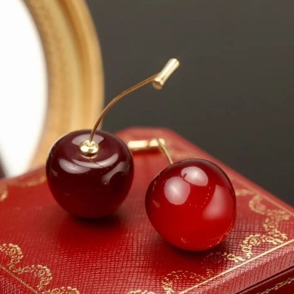 Ballet Shaped Cherry Earrings