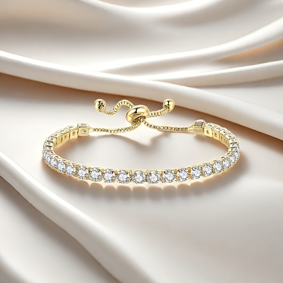 Crystal Embrace Classic Adjustable Tennis Bracelet for All Occasions