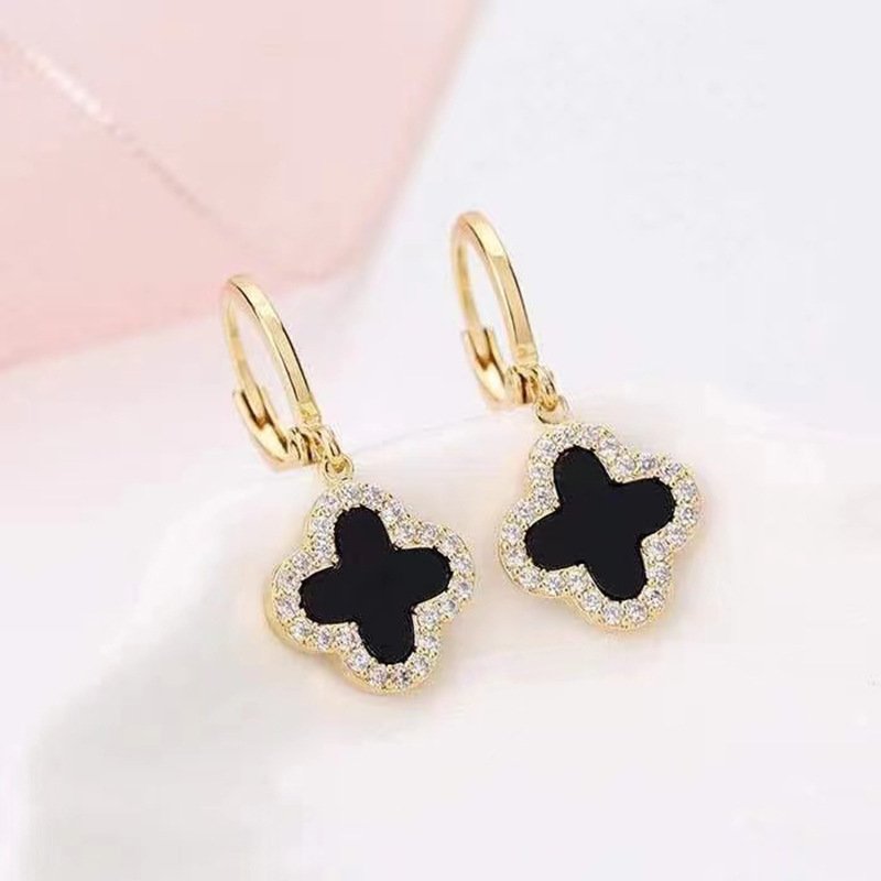 Gold-plated Clover Four Earrings