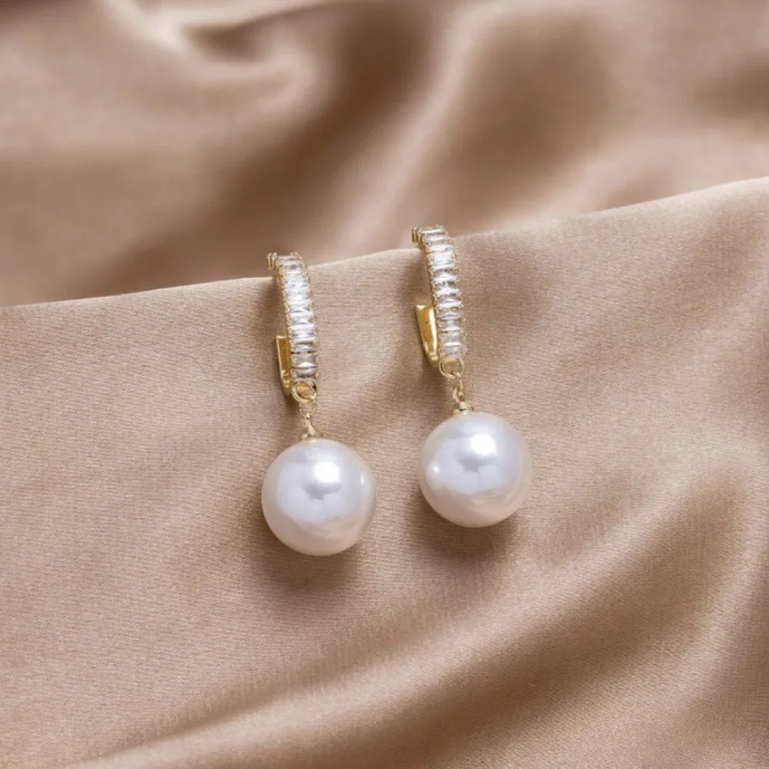 Timeless Bloom Pearl & Zirconia Elegance Earrings