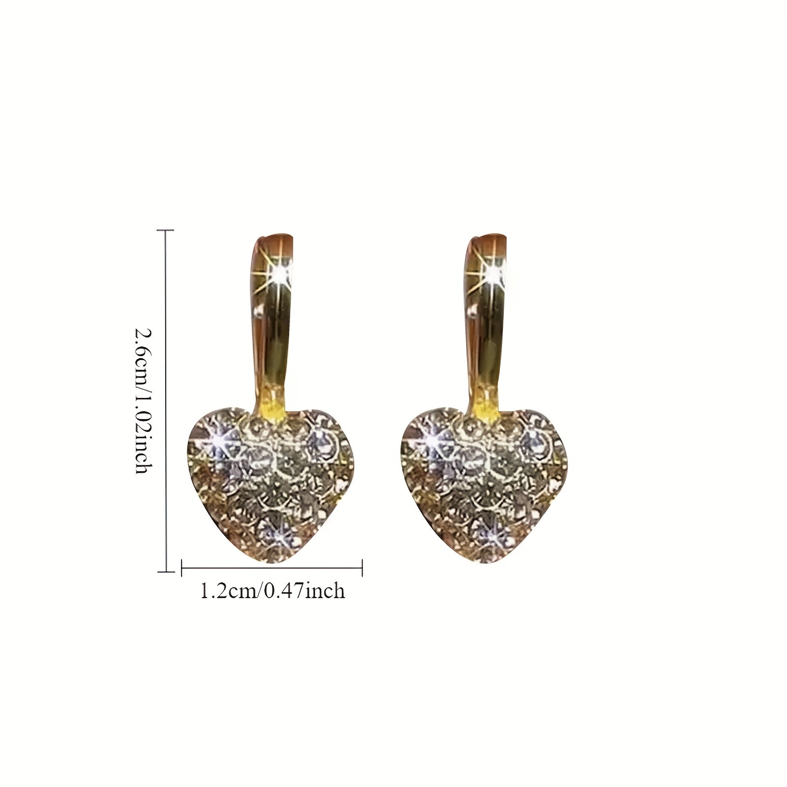 Luxury Heart-Shaped Dangle Earrings with Sparkling Rhinestones