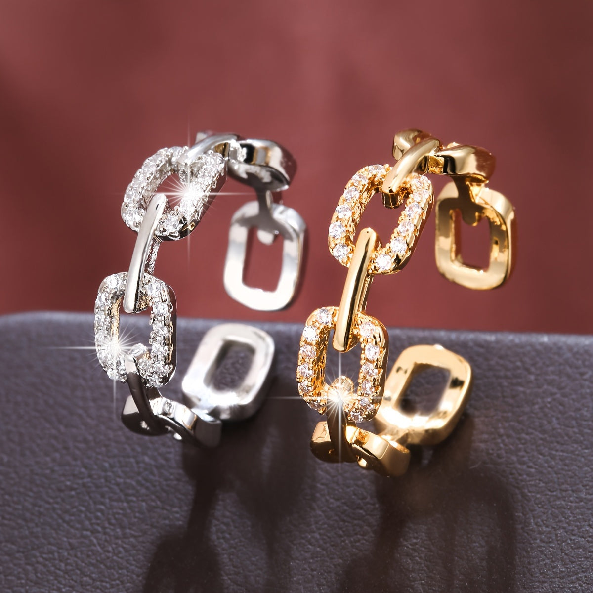 LustraBond Elegant Open Ring with Zircon Glow