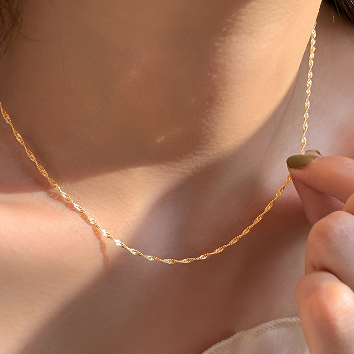 Ripple Gleam Elegant Water Wave Necklace for Her