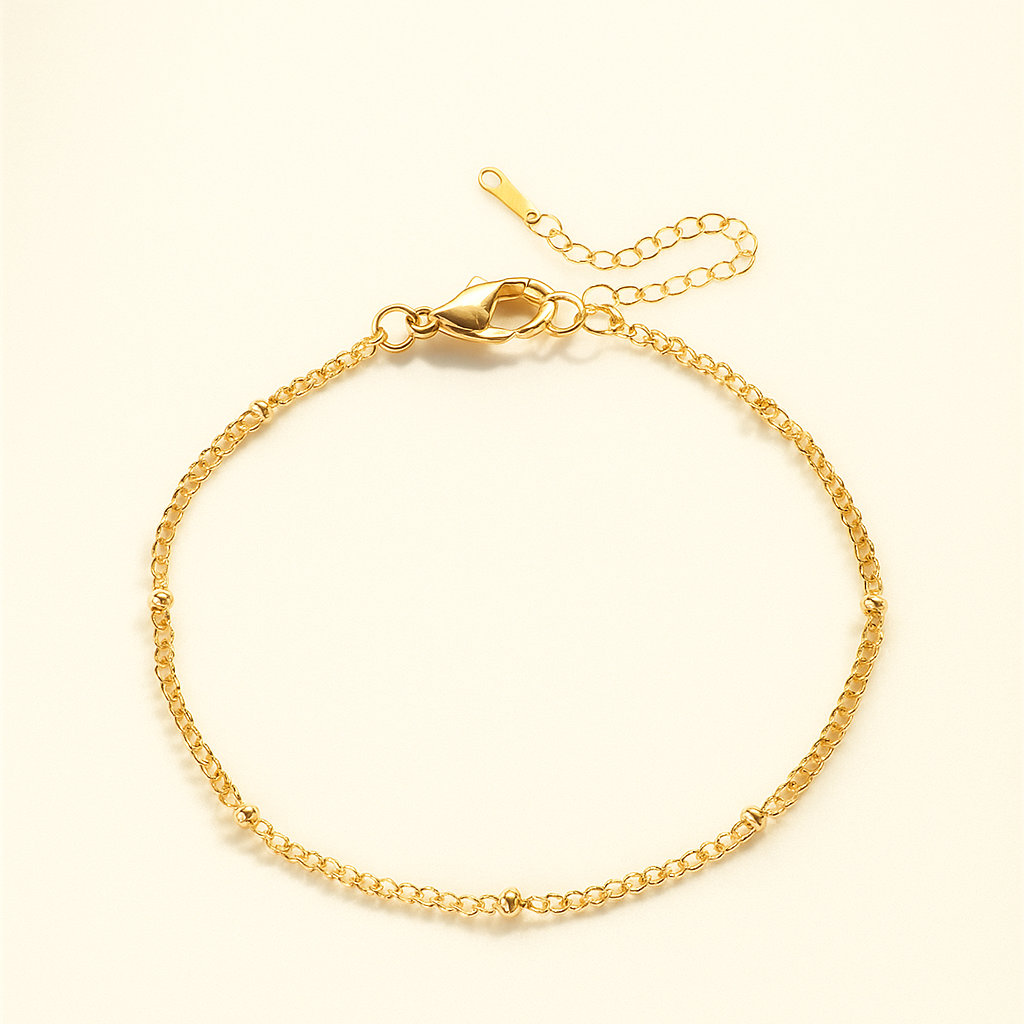 Elegant Minimalist Beaded Chain Bracelet – Simple & Versatile