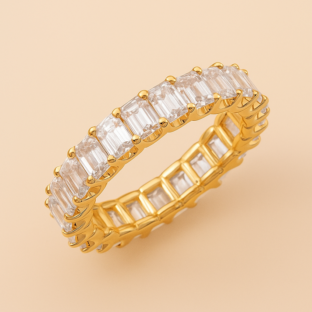 Elegant Full Circle Synthetic Zirconia Ring for Women