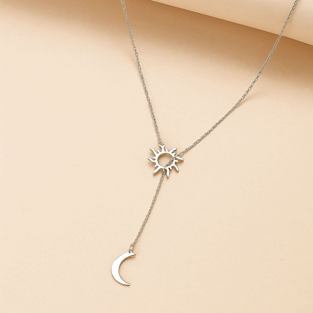 Minimalist Sun & Moon Pendant Necklace