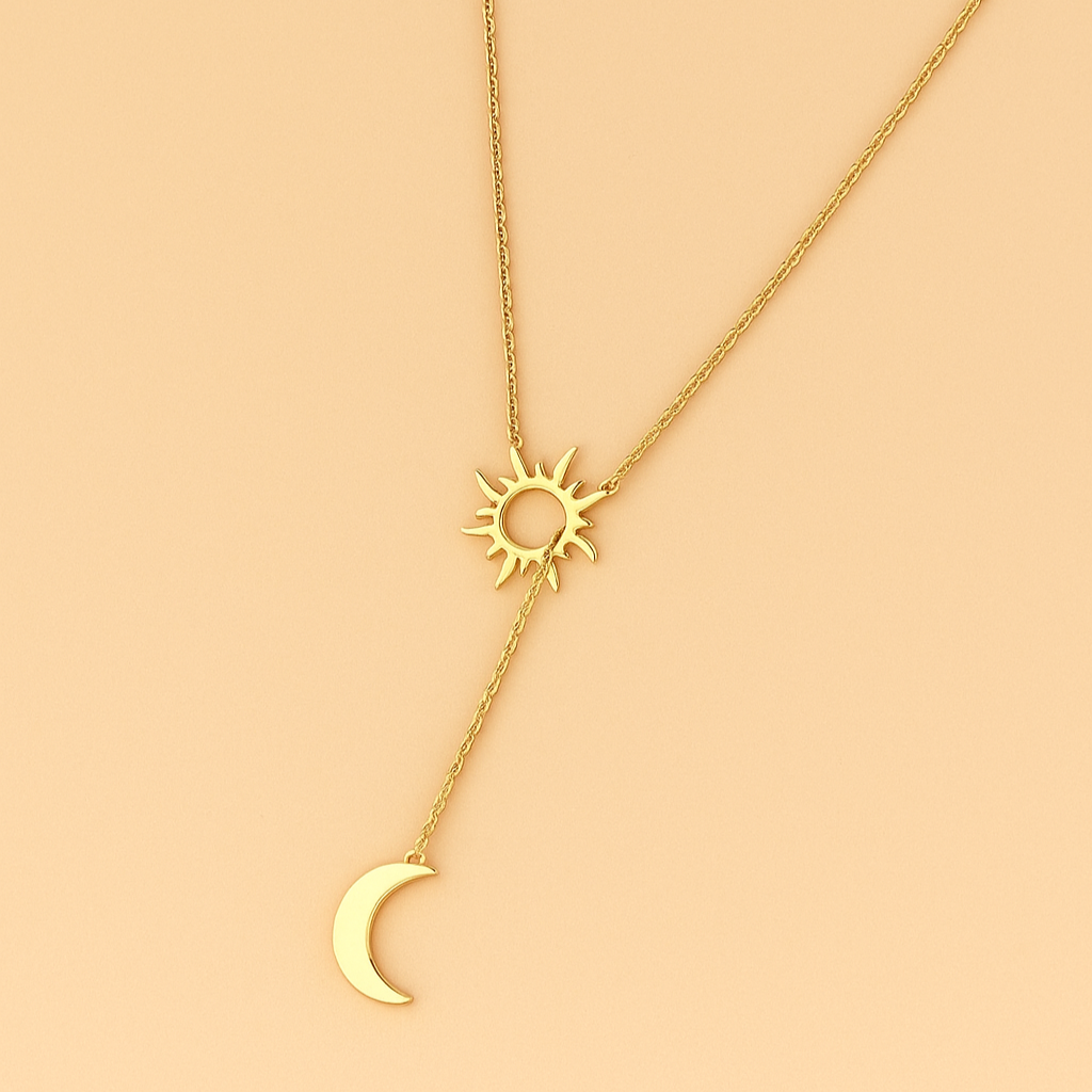 Minimalist Sun & Moon Pendant Necklace
