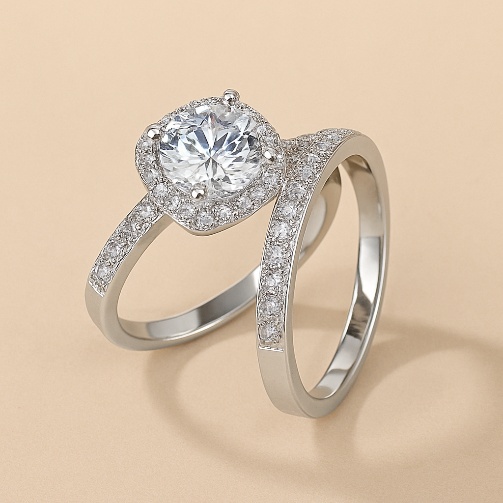 Luxury Inlaid Imitation Ring Set for Women Set