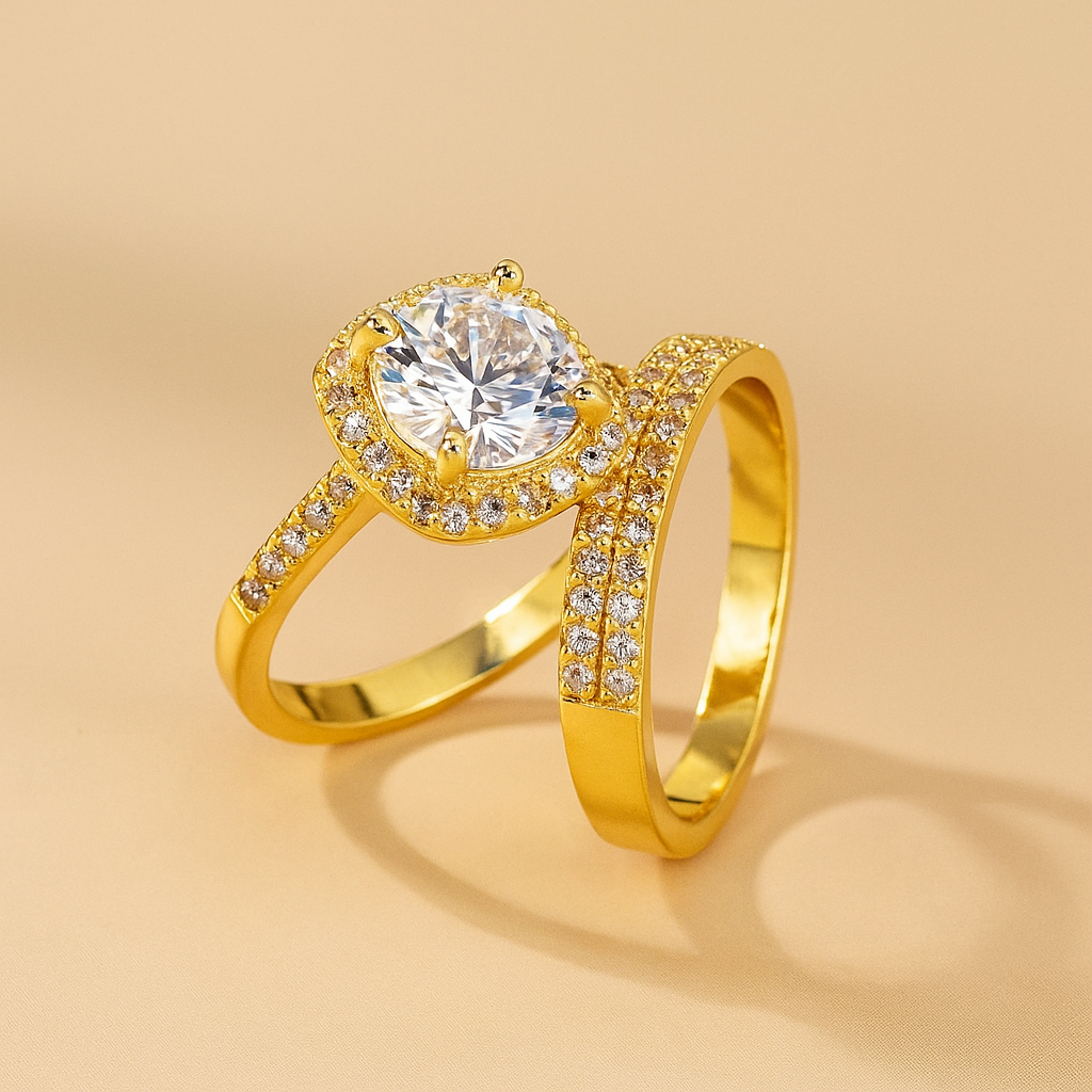 Luxury Inlaid Imitation Ring Set for Women Set