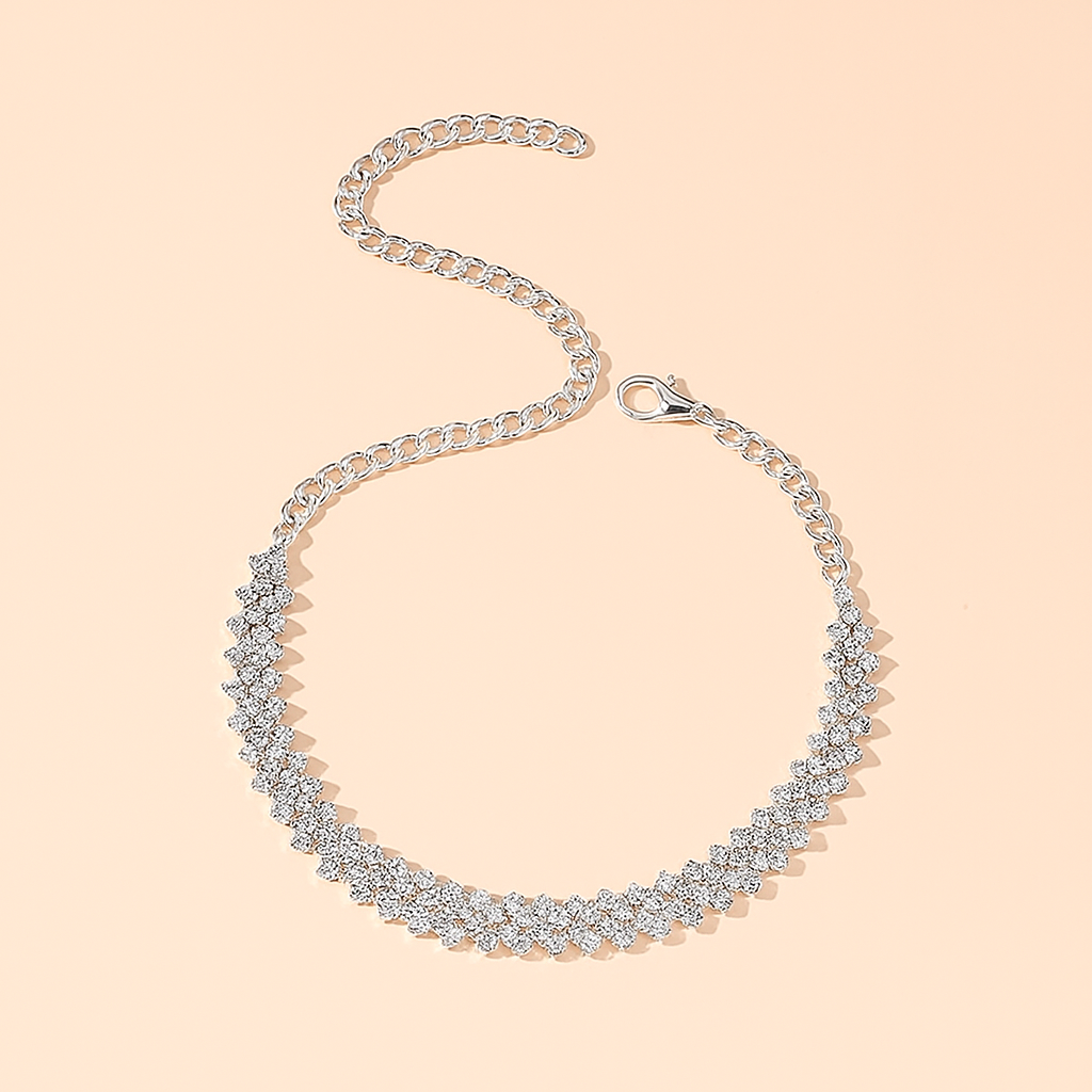 Diamond-Cut Bracelet with Synthetic Stones - Twisted Water Claw Chain