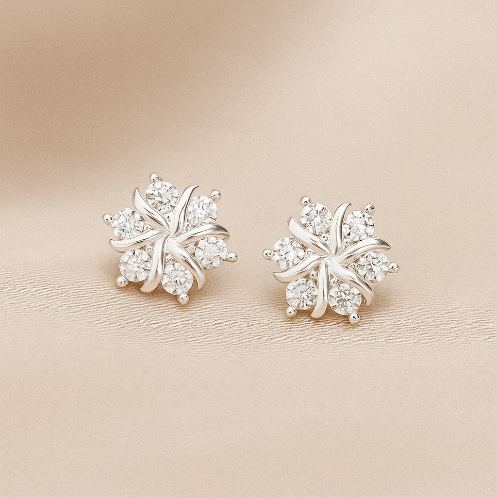 Elegant Silver-Plated Snowflake Earrings