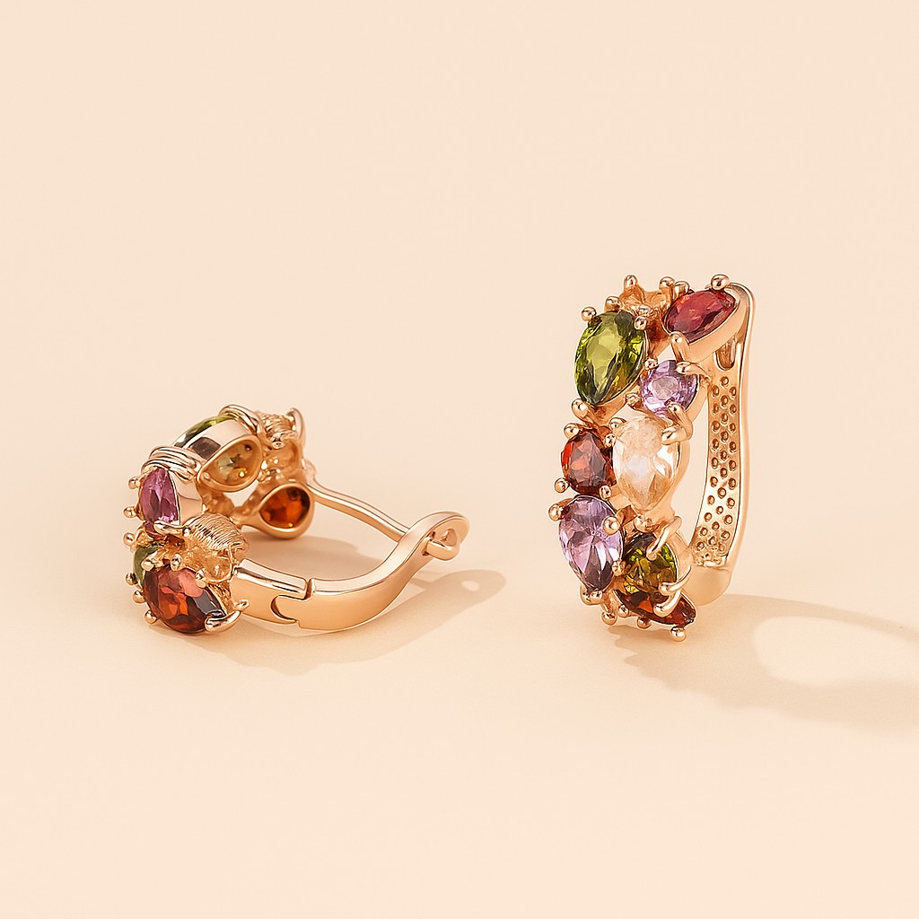 Stunning Multicolor Zirconia Hoop Earrings